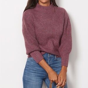 Evereve Gianna Turtleneck Sweater Womens Plum Size M Cottagecore
